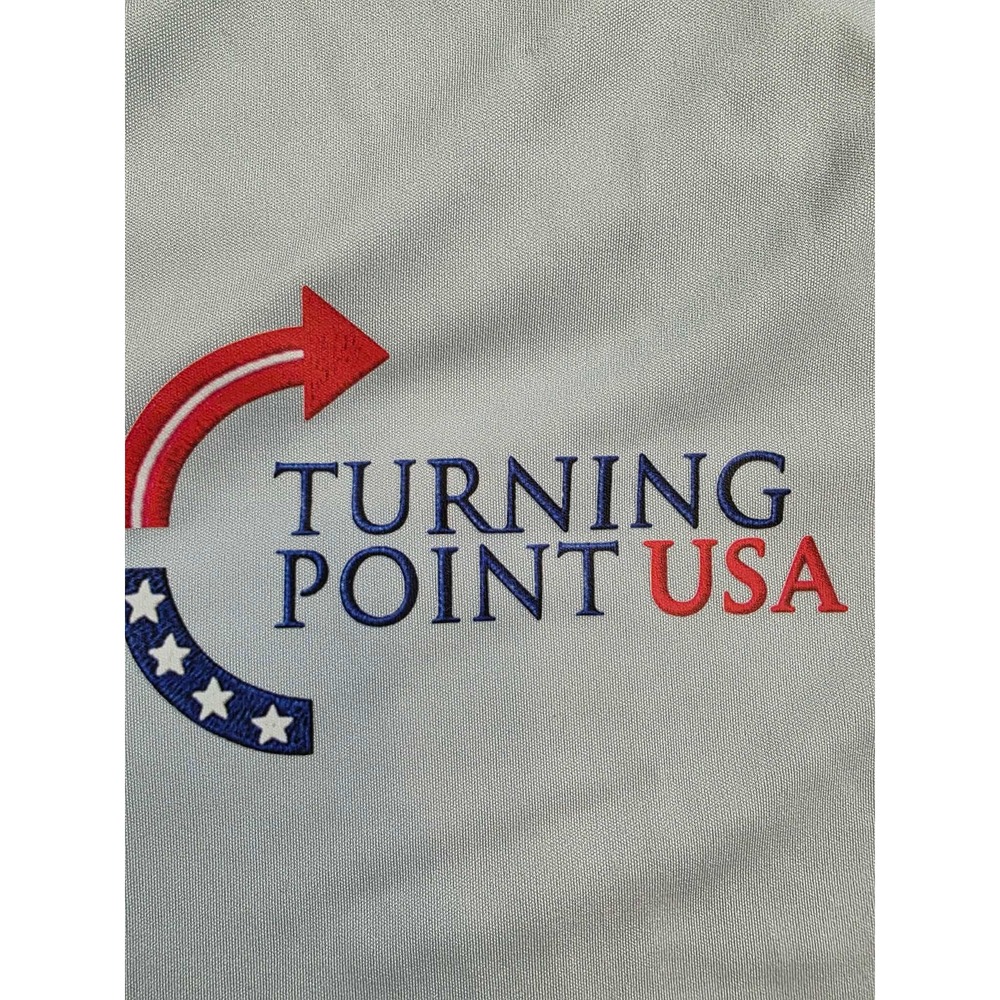 EUC TPUSA Turning Point USA Polo Shirt Patriotic American Flag Conservative Mens - Picture 6 of 10